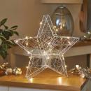 WonderStarlet – Große Leucht-Deko (30 cm) aus Drahtgeflecht mit LEDs für festliche Weihnachtsstimmung